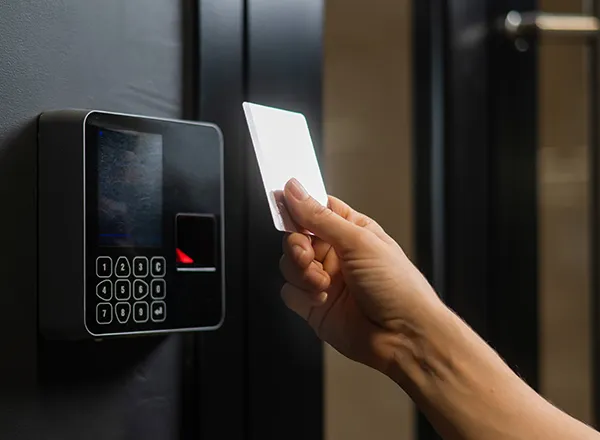 Access control reader at entry